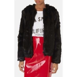 Topshop Faux Fur Bomber Jacket